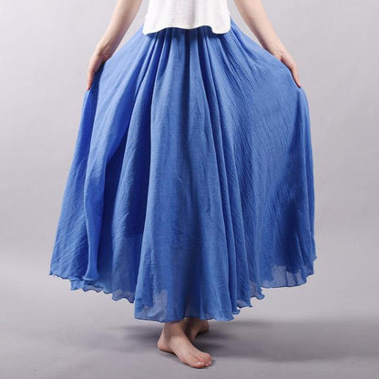 Variant image for Damen-Maxirock, Boho, Hoche Taille, Luftiges Polyester-29