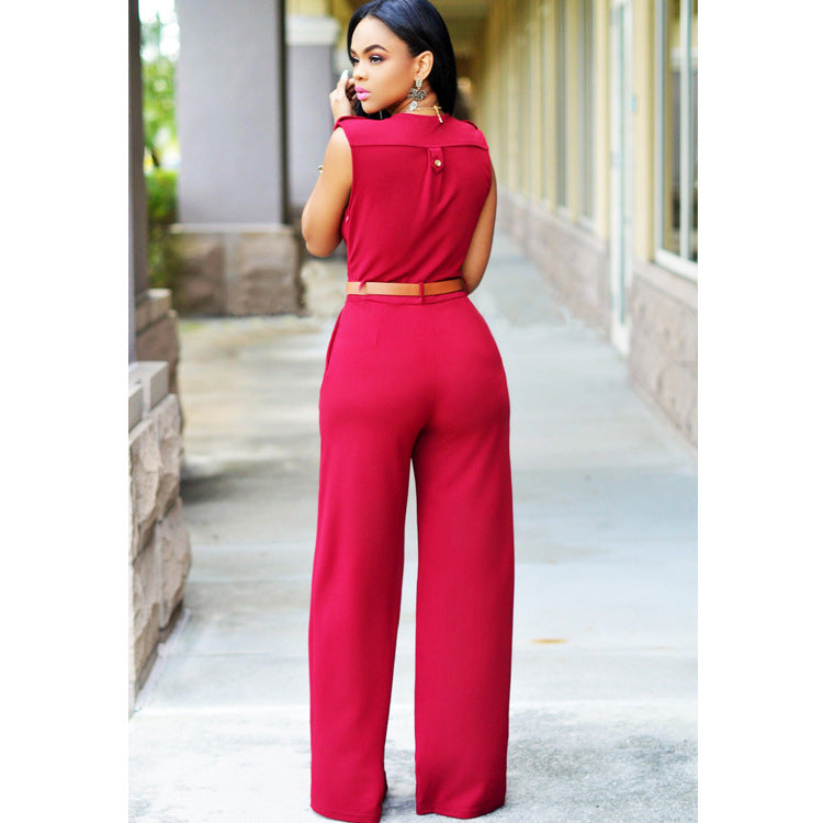 Damen-Jumpsuit mit geraden Beinen aus Polyester und Baumwolle – elegant und bequem, erhältlich in S-XXL 5