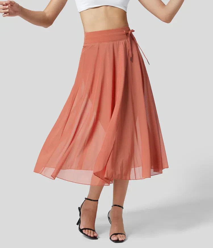 Damen-2-in-1-Kleid, Tüll, hohe Taille, Steinbesetzung 16