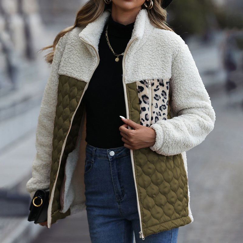 Variant image for Damen Patchwork Leoparden-Design Gemischter Stoff-9