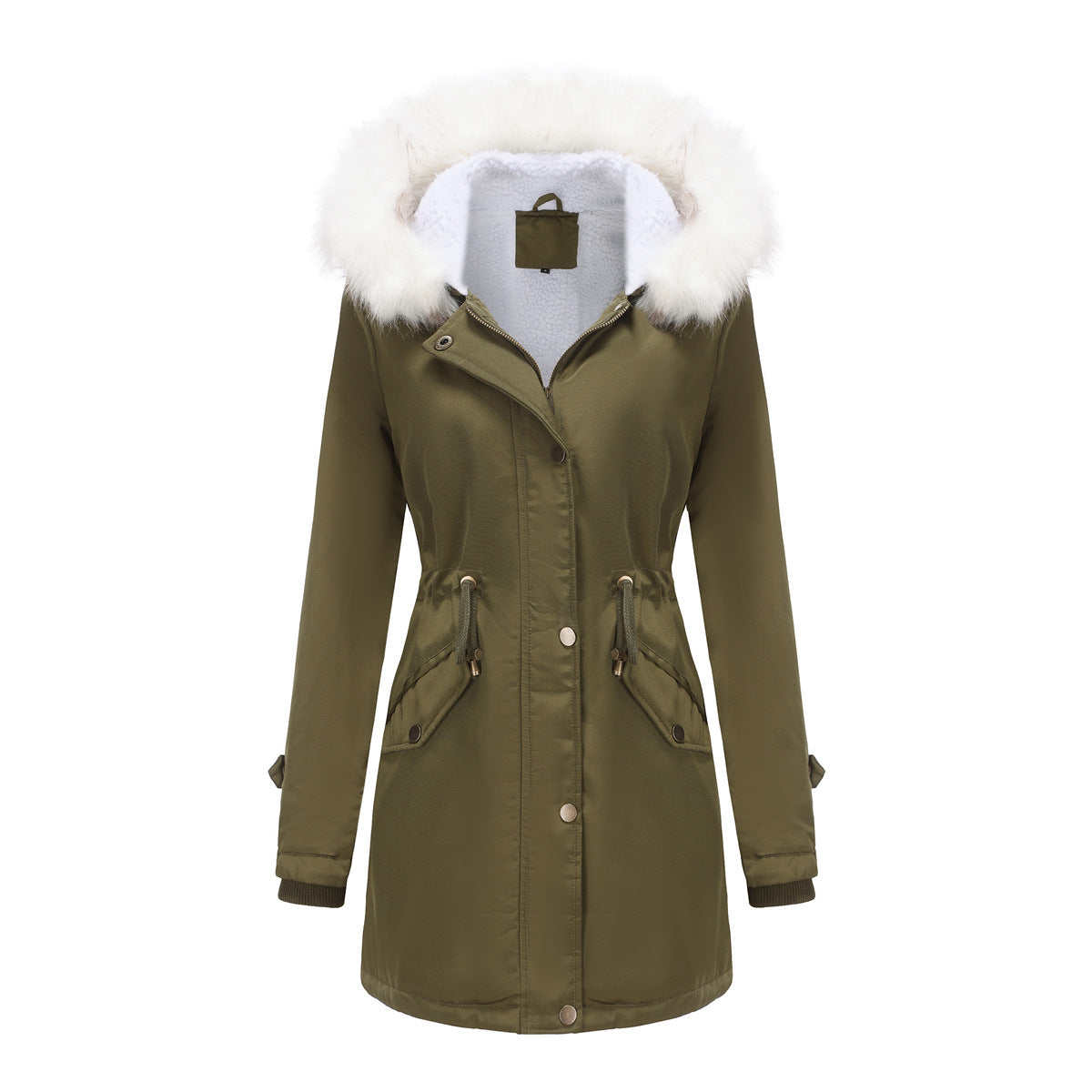 Variant image for Damen-Parka-Mantel, lang, Polyester, mit abnehmbarem Kragen-5
