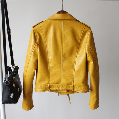 Damen-Lederjacke, kurz, wasserbeständiges Polyester-2
