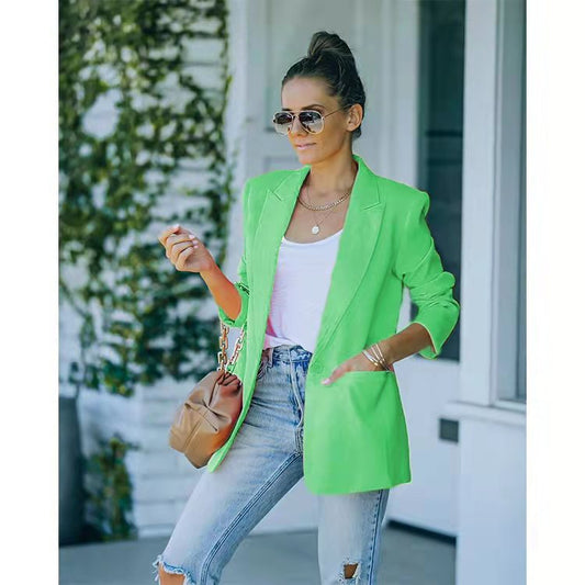Damen-Blazer, klassischer Stil, maßgeschneidertes Polyester, Viskose 1