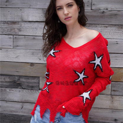 Damen-Stricktop, geometrisch, lässiges Acryl-3