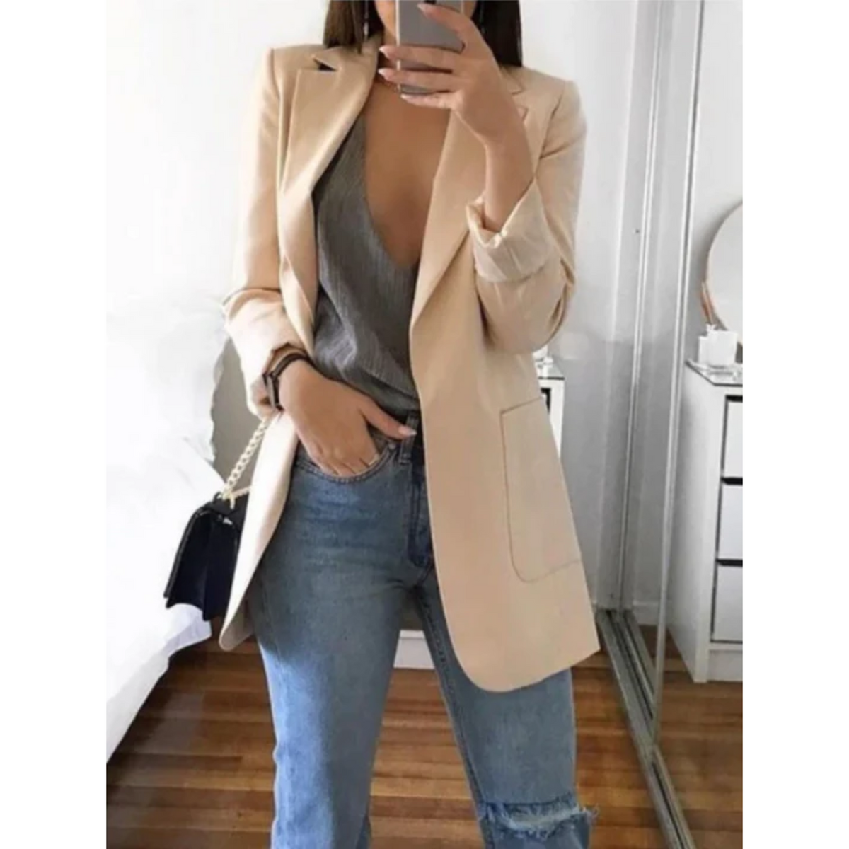 Variant image for Damen Blazer Enger Geschnitten Modernes Design Hochwertiger Stoff-37