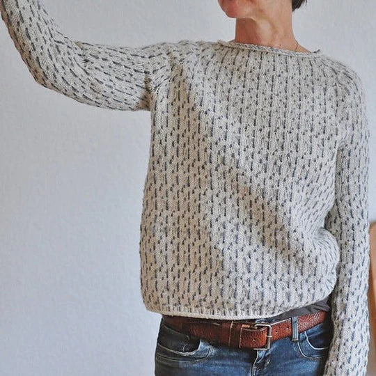 Damen-Strickpullover, mit rundem Ausschnitt aus weicher Baumwolle-5