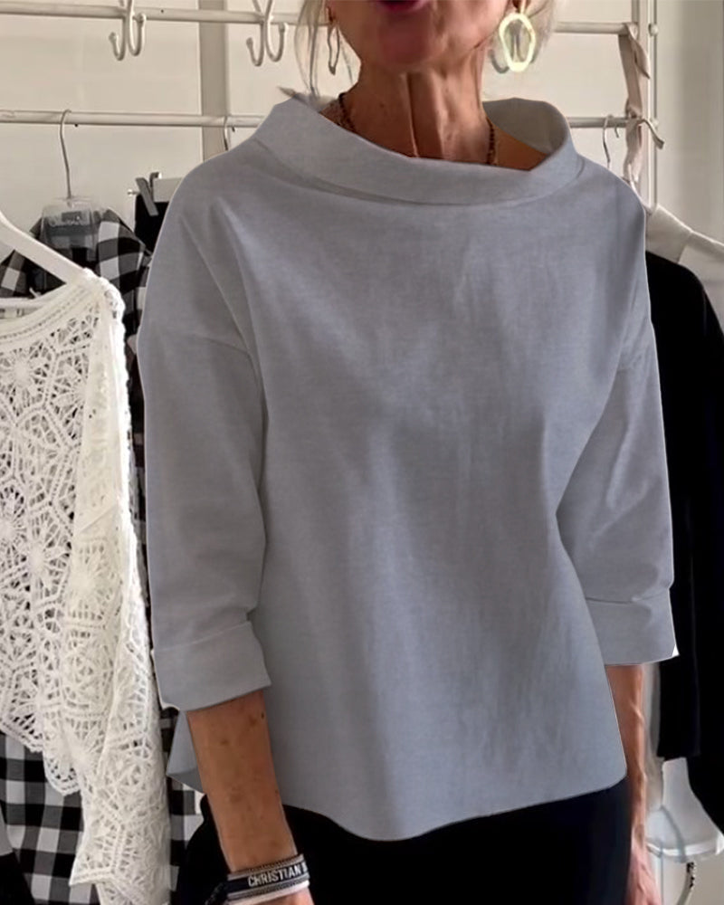 Variant image for Damen Bluse Hoher Kragen Atmungsaktiver Stoff Vielseitiges Design-25