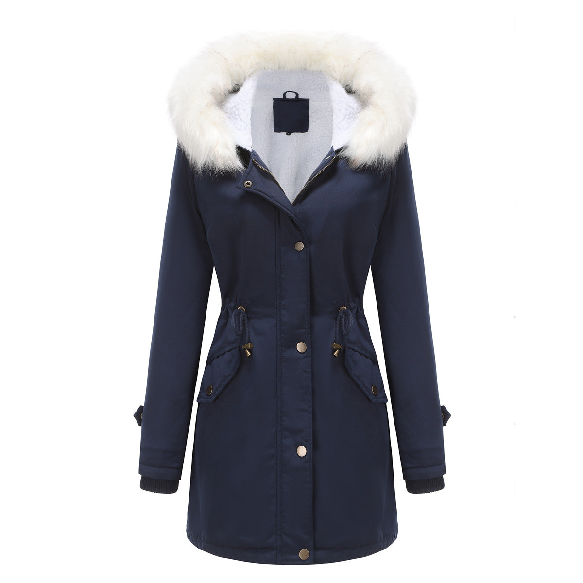 Variant image for Damen-Parka-Mantel, lang, Polyester, mit abnehmbarem Kragen-6