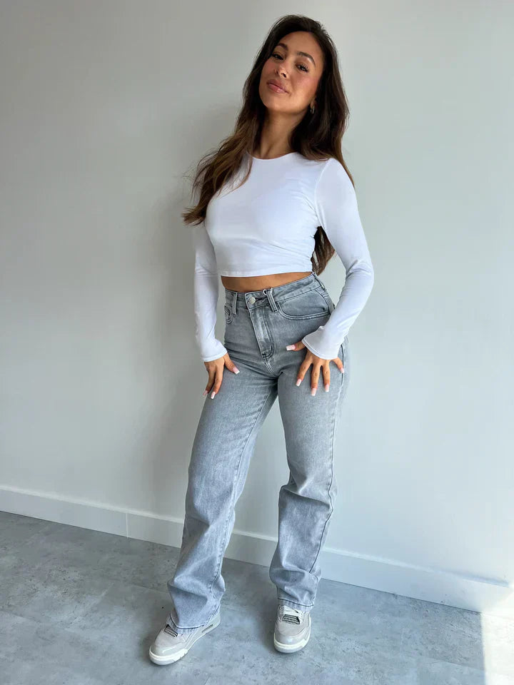 Variant image for Damen-Jeans High Waist Gerader Schnitt Hochwertiger Denim-1