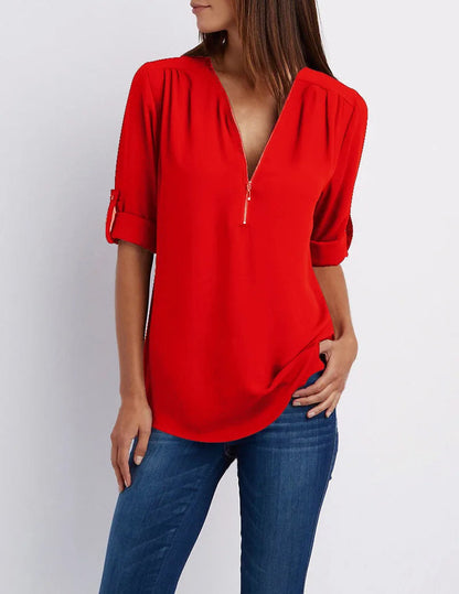 Variant image for Bluse Damen Oversize Lockere Baumwolle-25