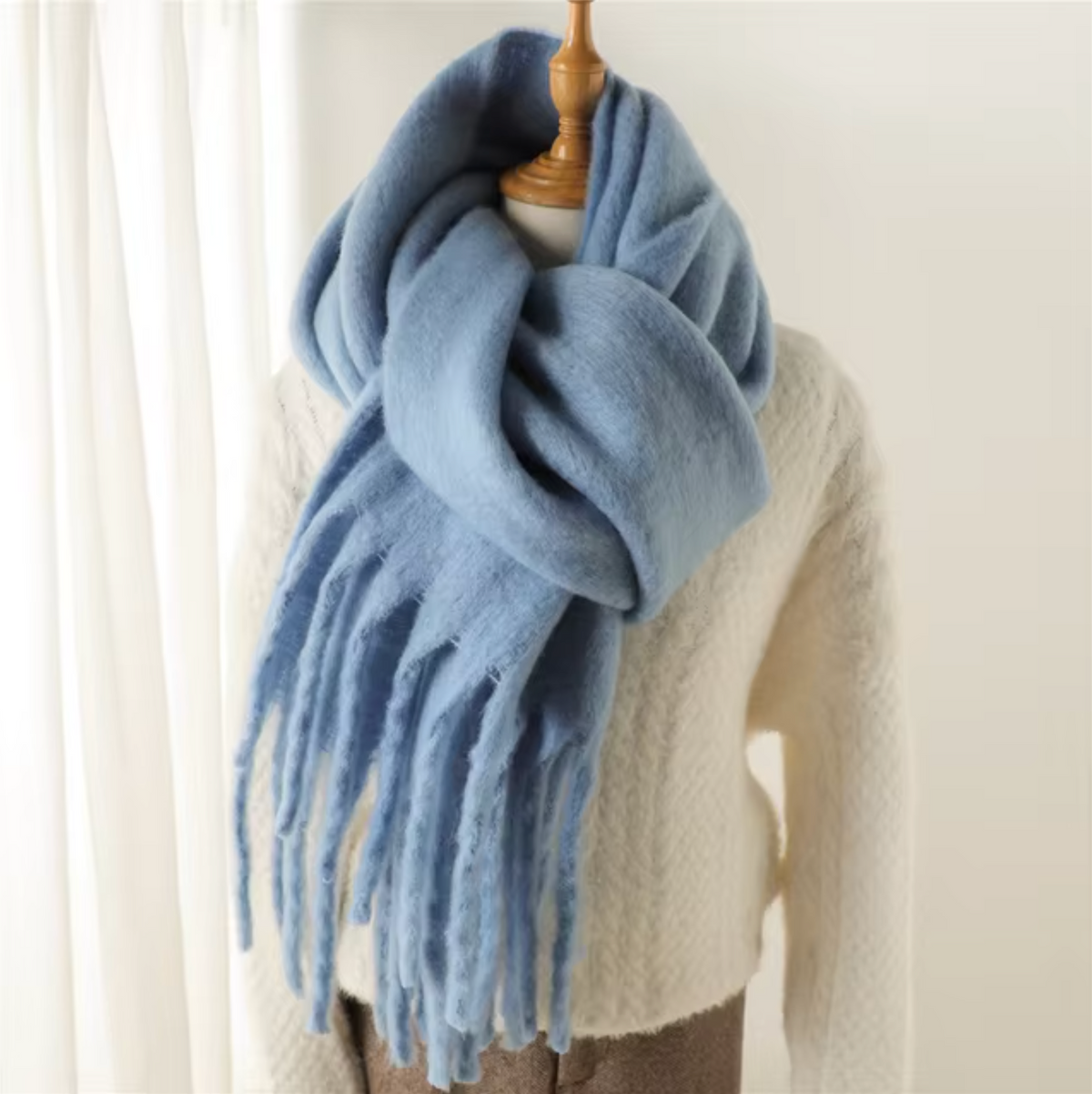 Winterschal für Damen aus kaschmirähnlichem Material mit langen Fransen – Elegantes und vielseitiges Pashmina-Design 17