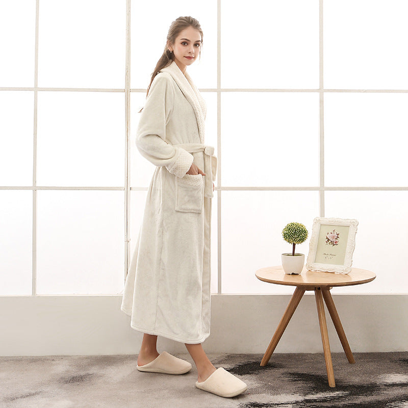 Variant image for Unisex-Bademantel, Flanell, Loose Fit, Korallvelours-1