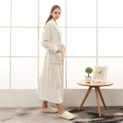 Variant image for Unisex-Bademantel, Flanell, Loose Fit, Korallvelours-1