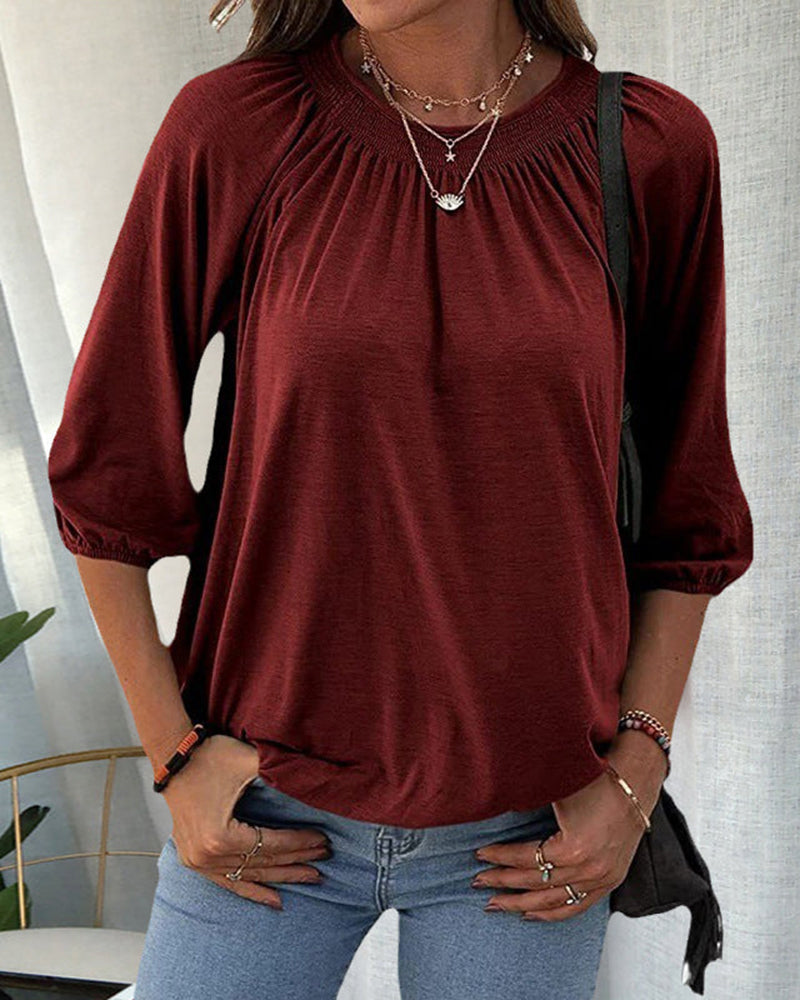 Damenbluse mit Bischofsärmeln aus Hochwertigem Stoff – Elegante Bluse für Büro und Freizeit in S, M, L, XL 12