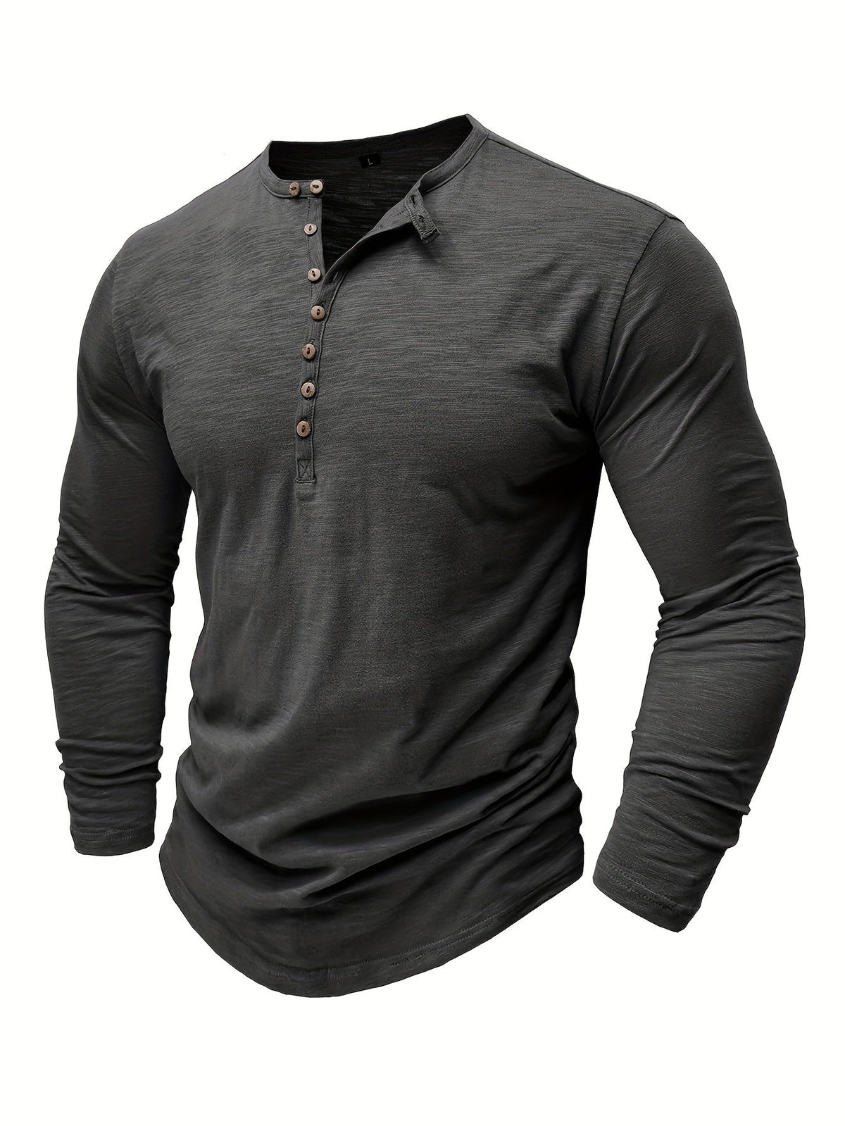 Herrenhemd, Henley, Halbknopfleiste, Stretchmaterial, zeitloser Stil-2