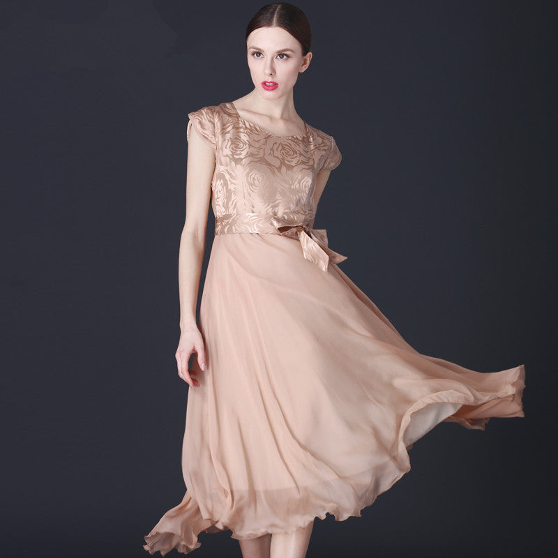 Damen-Midikleid, asymmetrisch, Chiffon-6