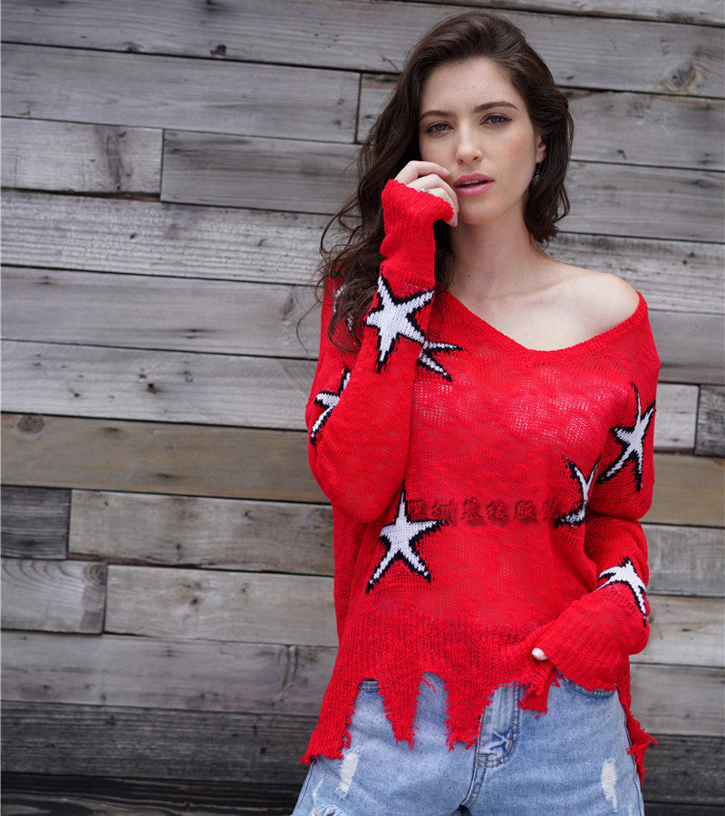 Damen-Stricktop, geometrisch, lässiges Acryl-2
