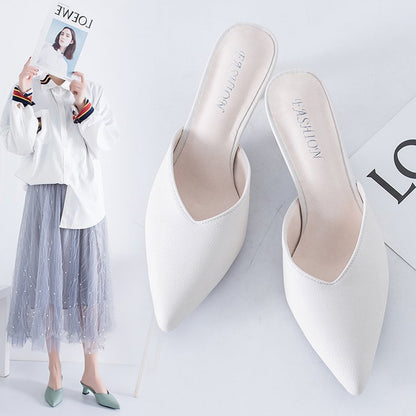 Damen-Mules aus Leder mit spitzer Zehenpartie und Blockabsatz – elegante und bequeme Schuhe für Alltag und formelle Anlässe 2