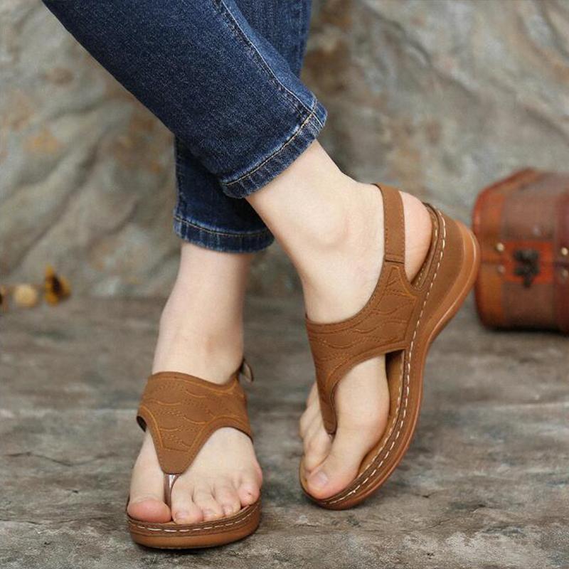 Damen-Zehen-Sandalen, modernes Synthetikleder-4