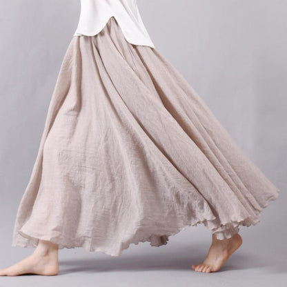 Variant image for Damen-Maxirock, Boho, Hoche Taille, Luftiges Polyester-17