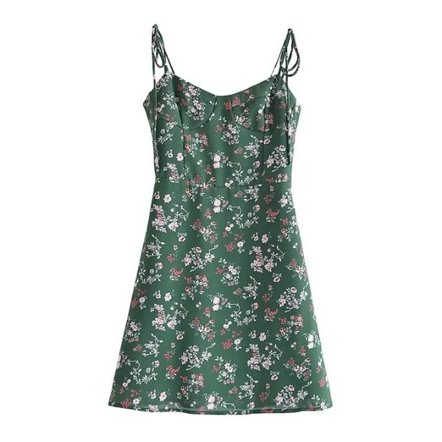 Variant image for Damenkleid A-Linie Verstellbare Träger Polyester Blumenmuster-6