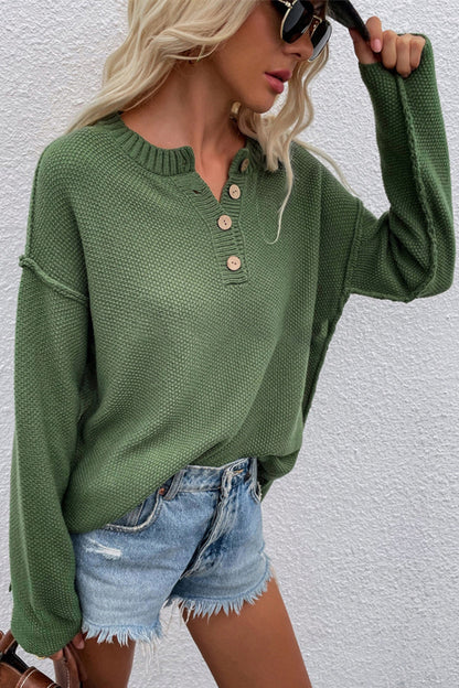 Damen-Oversize-Pullover, V-Ausschnitt, Polyester, langärmelig-1
