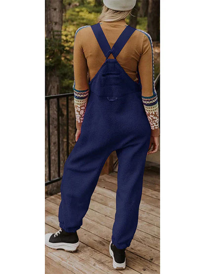 Damen-Jumpsuit Fleece mit Reißverschluss Modernes Design-3