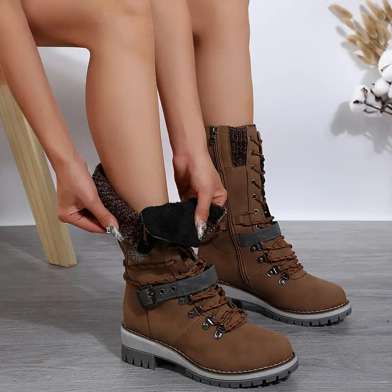 Variant image for Gefütterte Damen-Winterstiefel, bequem, rutschfest, hochwertig, Material-1