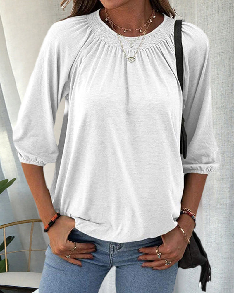 Damenbluse mit Bischofsärmeln aus Hochwertigem Stoff – Elegante Bluse für Büro und Freizeit in S, M, L, XL 11