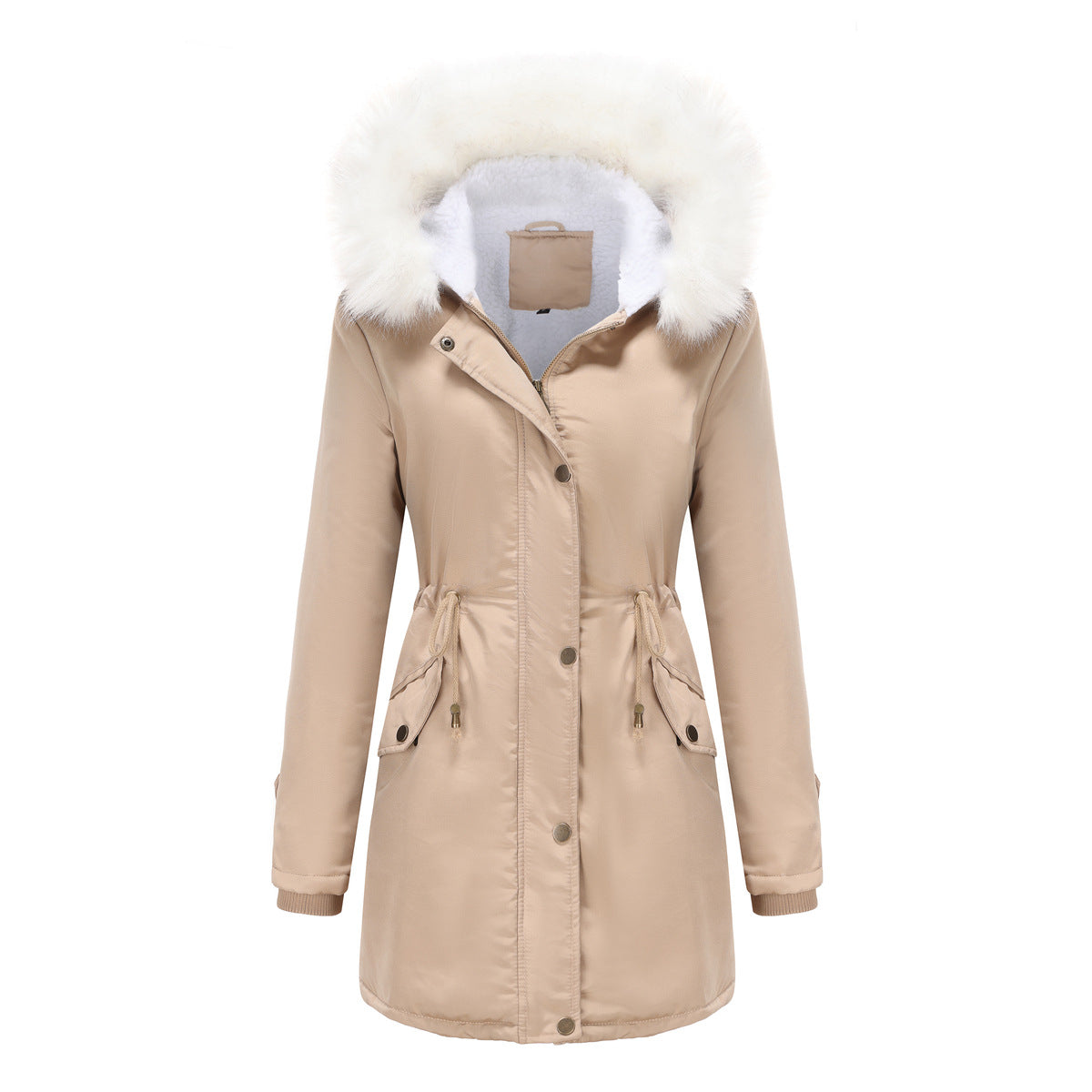 Variant image for Damen-Parka-Mantel, lang, Polyester, mit abnehmbarem Kragen-7