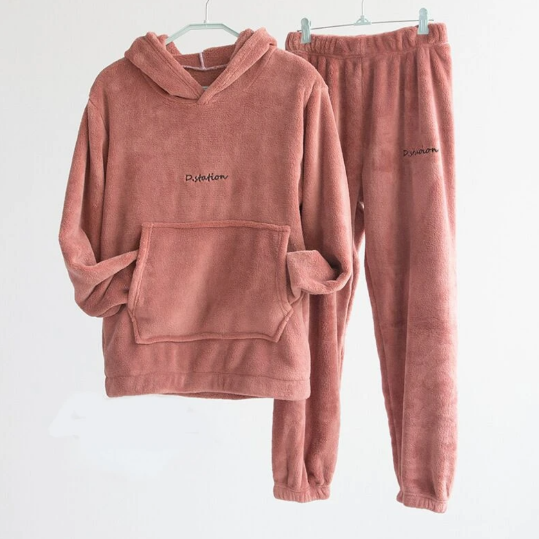 Damen-Fleece-Hausanzug, lässiger trendiger Komfort 11