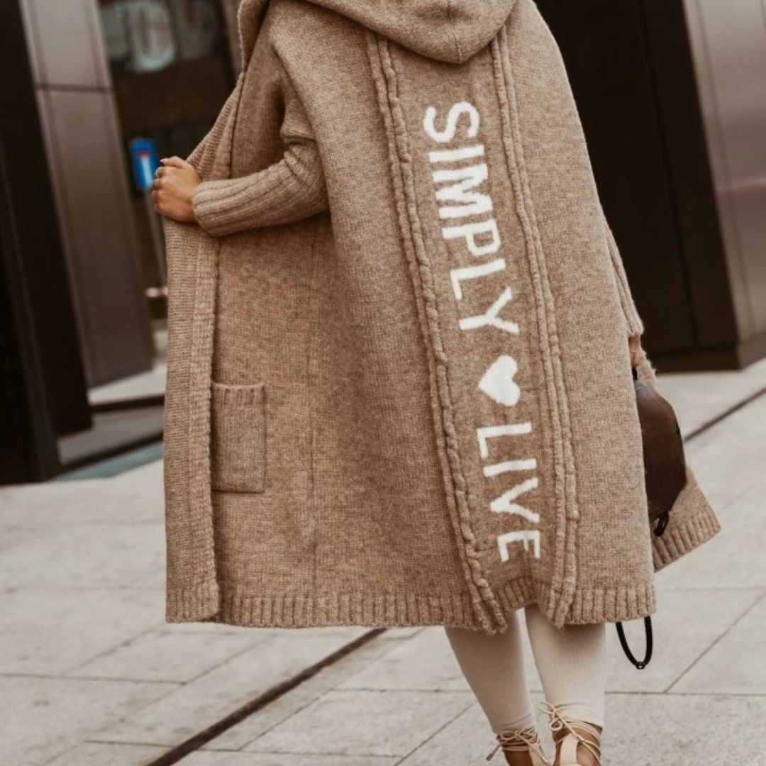 Damen-Lange Strickjacke, Lässiger Stil, Weiches Material-3
