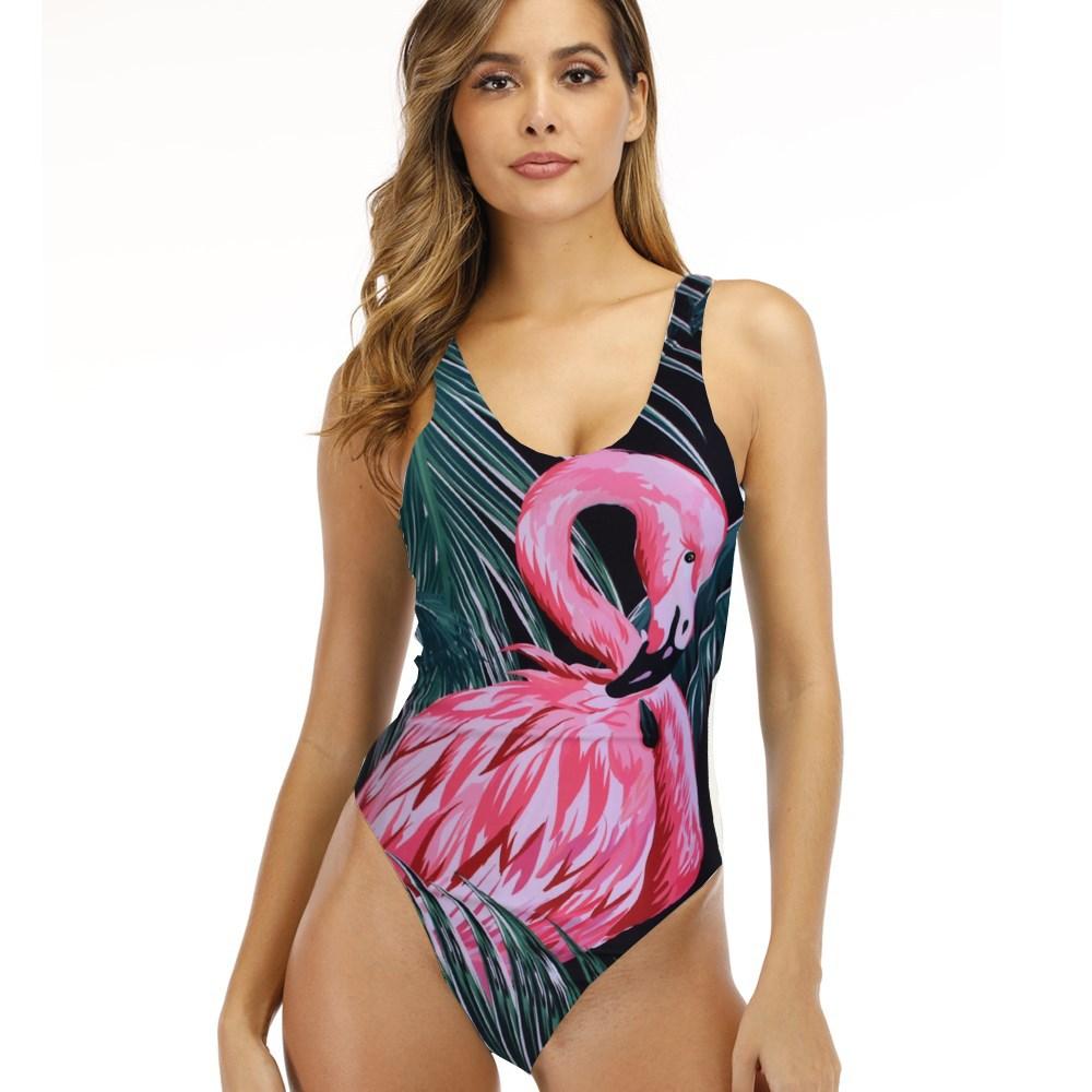 Variant image for Damen Badeanzug Ein Einteilig Flamingo Druck Nylon Spandex-41