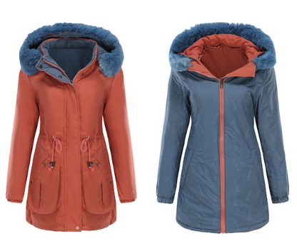 Variant image for Damen Wendbarer Parka Polyester Chic Mittellang 65 cm-1