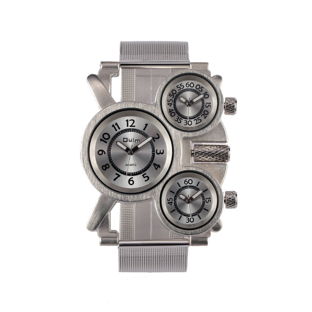 Herrenuhr, Multi-Zeitzonen, elegantes, Edelstahl und Leder 10