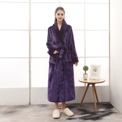Variant image for Unisex-Bademantel, Flanell, Loose Fit, Korallvelours-5