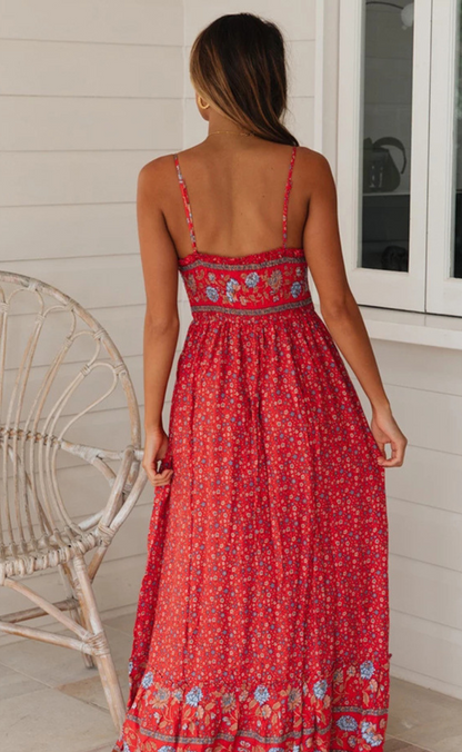 Damen-Boho-Kleid, fließende Baumwolle 2