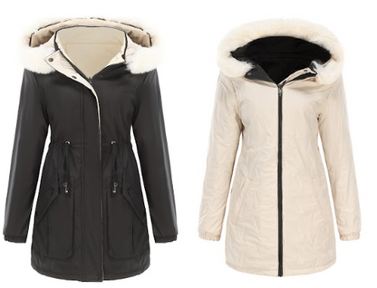 Variant image for Damen Wendbarer Parka Polyester Chic Mittellang 65 cm-3