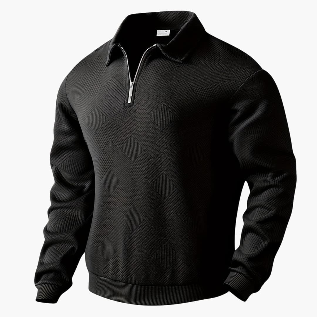 Variant image for Herren-Zip-up-Pullover, geometrisches Design, Polyester, lässige Passform-13