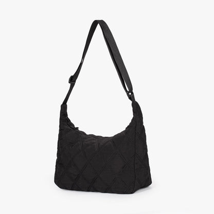 Damen-Rucksack, gepolstert, Nylon und Baumwolle mit Rautenmuster-2