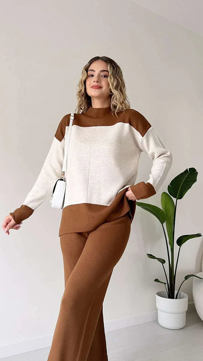 Damen-Loungewear-Set, elegante weiche Acrylmischung-6