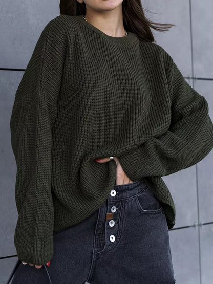 Damen-Strickpullover, oversized weiches Acryl-5