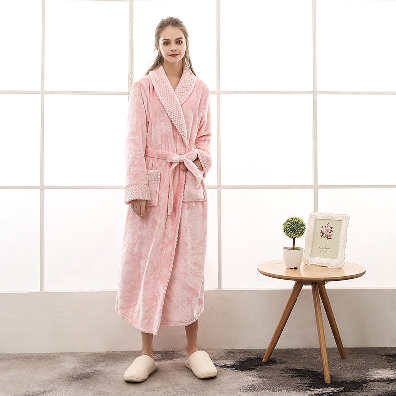 Variant image for Unisex-Bademantel, Flanell, Loose Fit, Korallvelours-6
