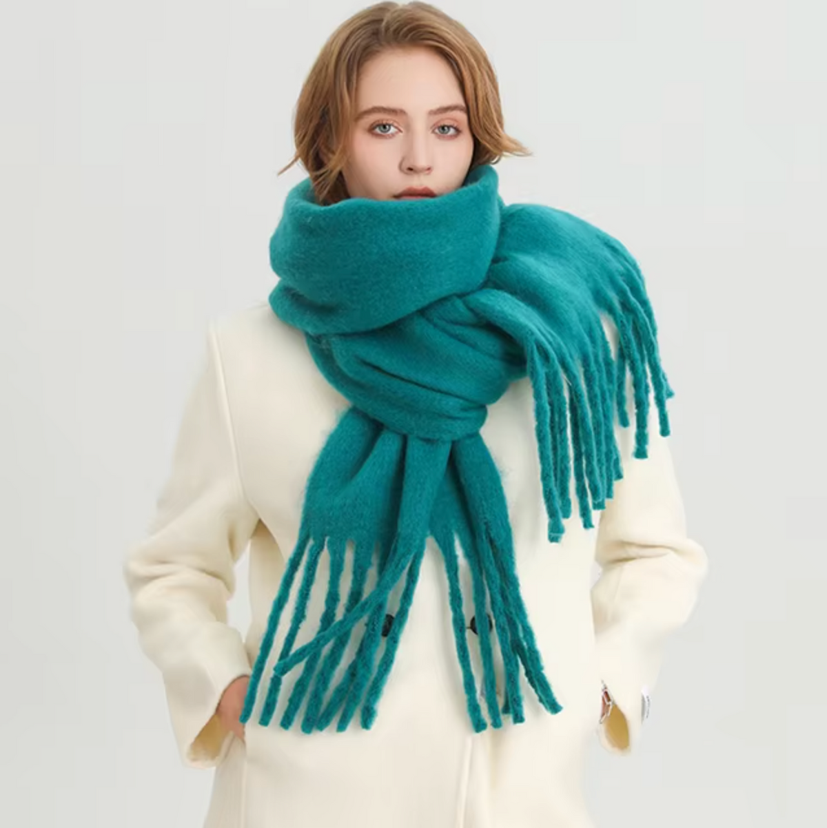 Winterschal für Damen aus kaschmirähnlichem Material mit langen Fransen – Elegantes und vielseitiges Pashmina-Design 20