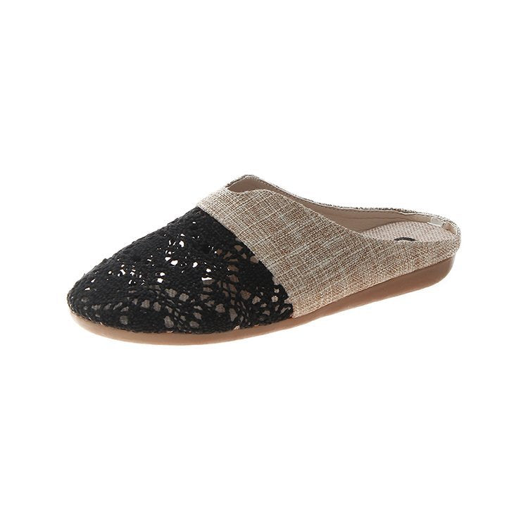 Damen-Clogs, gehäkeltes Design bequemes künstliches Textil-1