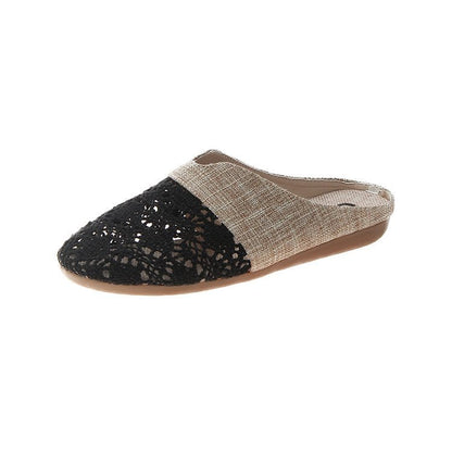 Damen-Clogs, gehäkeltes Design bequemes künstliches Textil-1