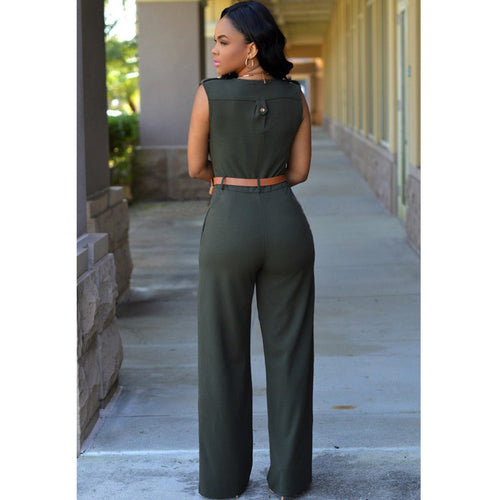 Damen-Jumpsuit mit geraden Beinen aus Polyester und Baumwolle – elegant und bequem, erhältlich in S-XXL 1