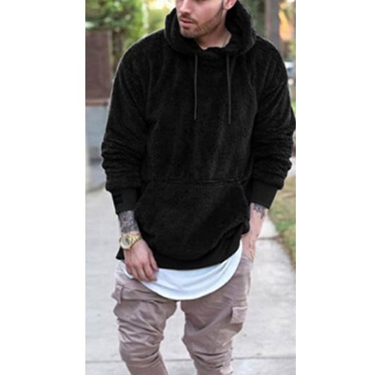 Isolierendes Winter-Hoodie für Herren aus Polyester – Loose Fit mit großzügigem Kapuzendesign für kalte Tage 1