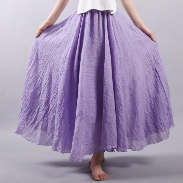 Variant image for Damen-Maxirock, Boho, Hoche Taille, Luftiges Polyester-45