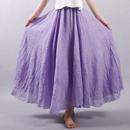 Variant image for Damen-Maxirock, Boho, Hoche Taille, Luftiges Polyester-45